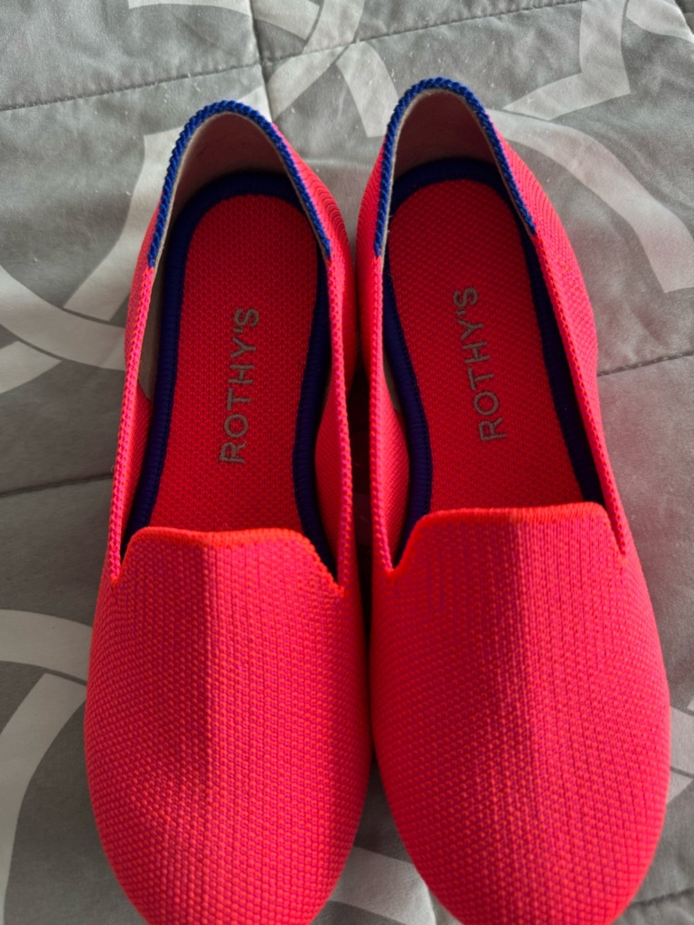 Rothy's Bright Coral Knit Slip-On Flats